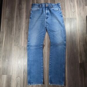 Wrangler 13MWZ Cowboy Cut Jeans Mens 35x38 Blue Denim Straight Leg Western